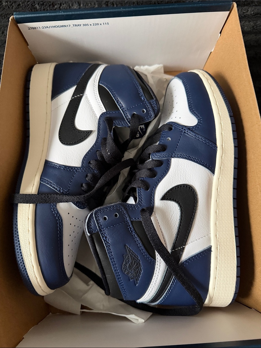 Nike Air Jordan 1 Mid - Navy/White/Black Men's Sneakers